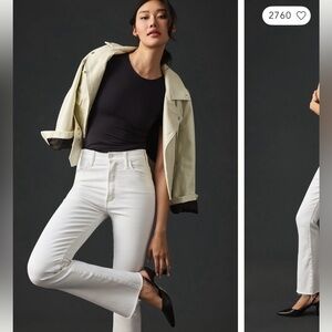 MOTHER The Hustler High Waist Fray Hem Ankle Bootcut Jeans (Fairest of them All)